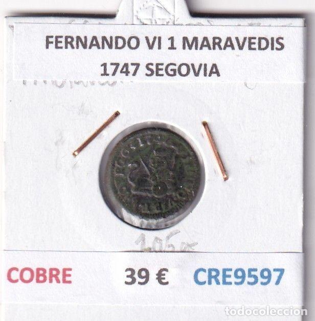 Coins of Spain: CRE9597 MONEDA ESPA&Ntilde;A FERNANDO VI 1 MARAVEDIS 1747 SEGOVIA COBRE
