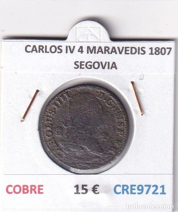 M&uuml;nzen von Spanien: CRE9721 MONEDA ESPA&Ntilde;A CARLOS IV 4 MARAVEDIS 1807 SEGOVIA COBRE
