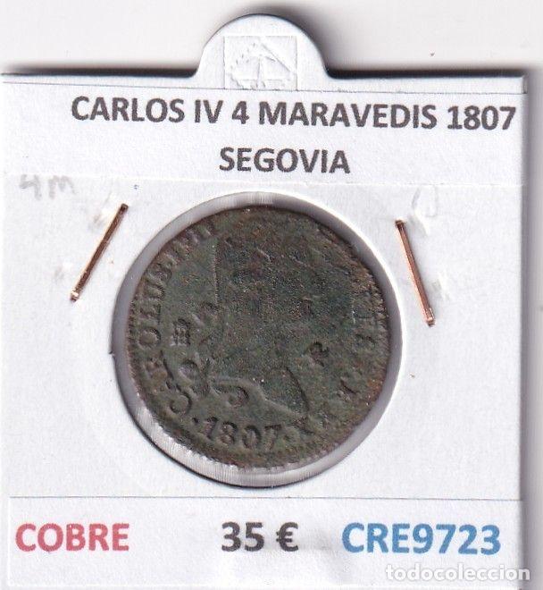 M&uuml;nzen von Spanien: CRE9723 MONEDA ESPA&Ntilde;A CARLOS IV 4 MARAVEDIS 1807 SEGOVIA COBRE