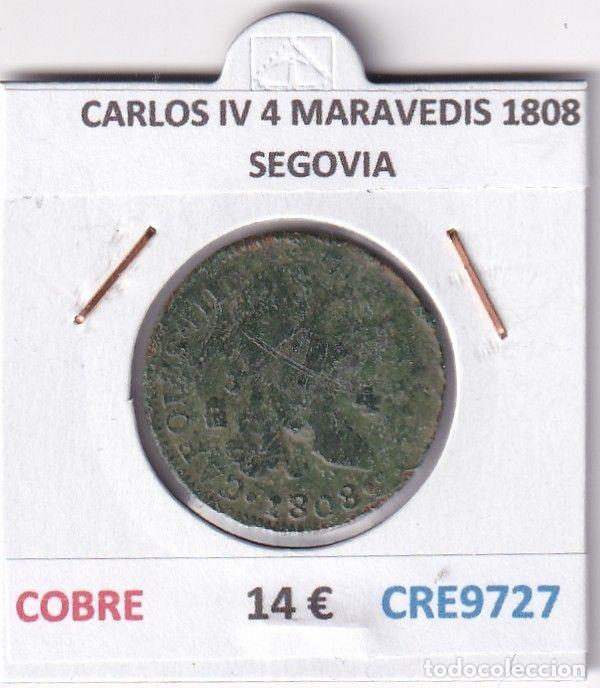 M&uuml;nzen von Spanien: CRE9727 MONEDA ESPA&Ntilde;A CARLOS IV 4 MARAVEDIS 1808 SEGOVIA COBRE