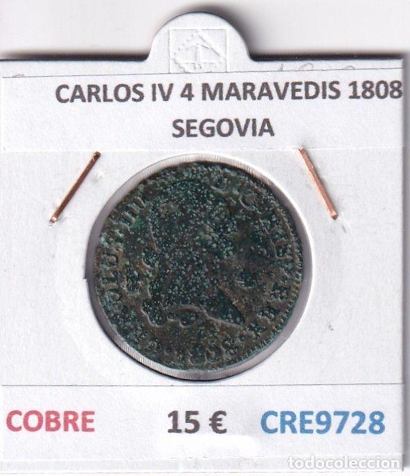 M&uuml;nzen von Spanien: CRE9728 MONEDA ESPA&Ntilde;A CARLOS IV 4 MARAVEDIS 1808 SEGOVIA COBRE