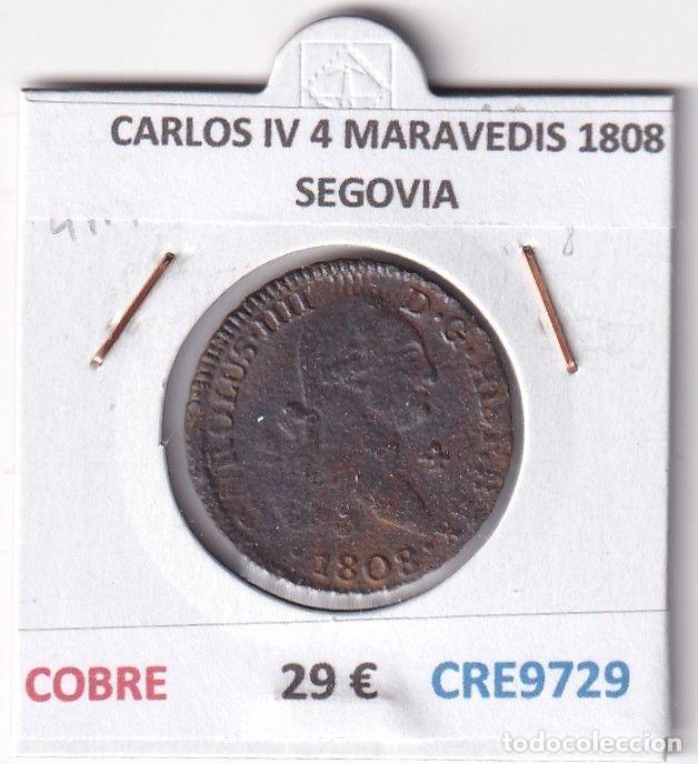 M&uuml;nzen von Spanien: CRE9729 MONEDA ESPA&Ntilde;A CARLOS IV 4 MARAVEDIS 1808 SEGOVIA COBRE