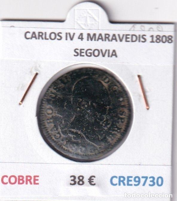 M&uuml;nzen von Spanien: CRE9730 MONEDA ESPA&Ntilde;A CARLOS IV 4 MARAVEDIS 1808 SEGOVIA COBRE