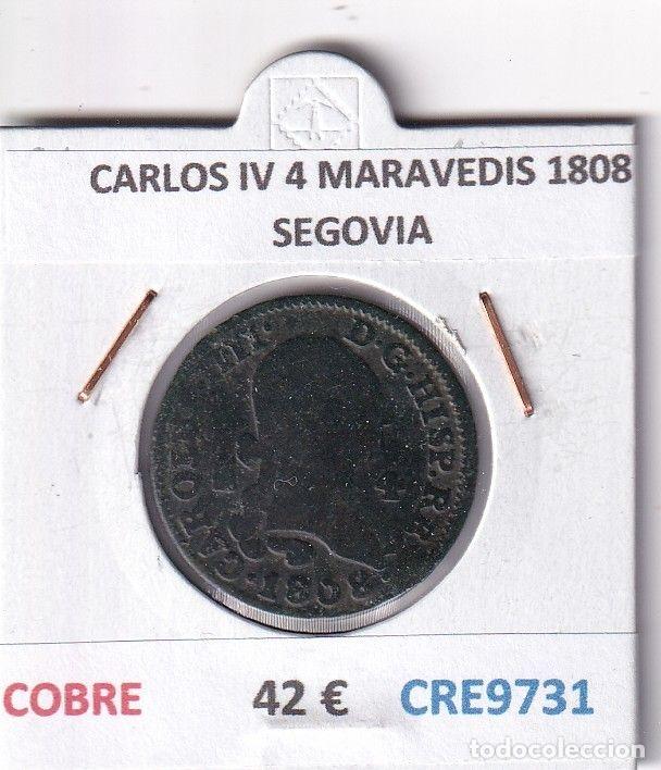 M&uuml;nzen von Spanien: CRE9731 MONEDA ESPA&Ntilde;A CARLOS IV 4 MARAVEDIS 1808 SEGOVIA COBRE