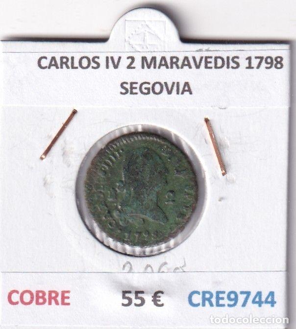 Monete da Spagna: CRE9744 MONEDA ESPA&Ntilde;A CARLOS IV 2 MARAVEDIS 1798 SEGOVIA COBRE