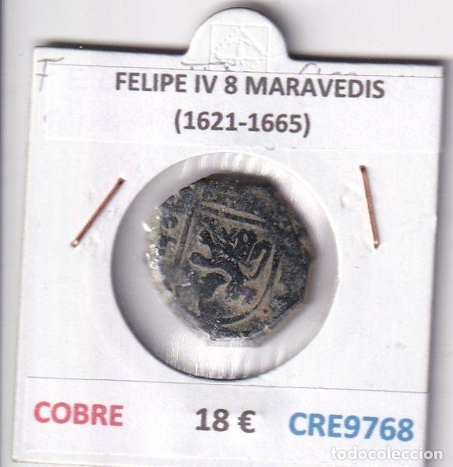 Coins of Spain: CRE9768 MONEDA ESPA&Ntilde;A FELIPE IV 8 MARAVEDIS (1621-1665) COBRE