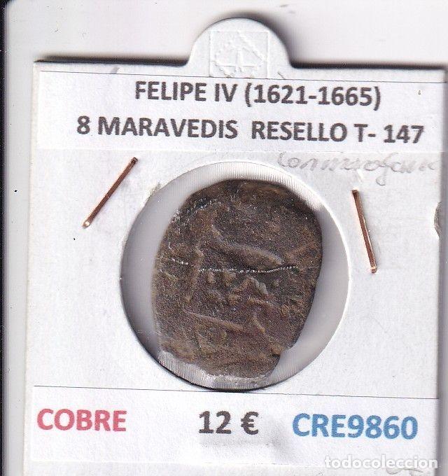 Monedas de Espa&ntilde;a: CRE9860 MONEDA ESPA&Ntilde;A FELIPE IV (1621-1665) 8 MARAVEDIS RESELLO TIPO 147 MONOGRAMA COBRE