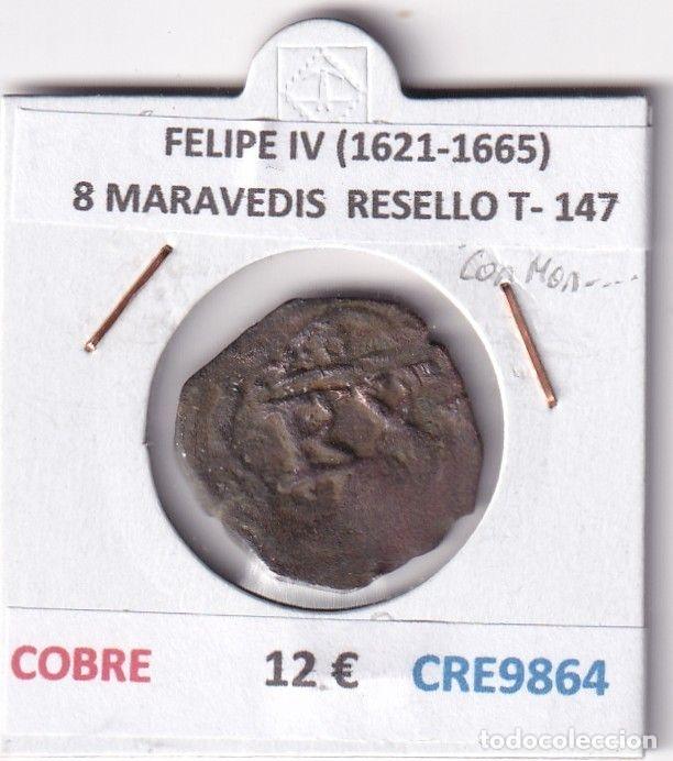 Monedas de Espa&ntilde;a: CRE9864 MONEDA ESPA&Ntilde;A FELIPE IV (1621-1665) 8 MARAVEDIS RESELLO TIPO 147 MONOGRAMA COBRE