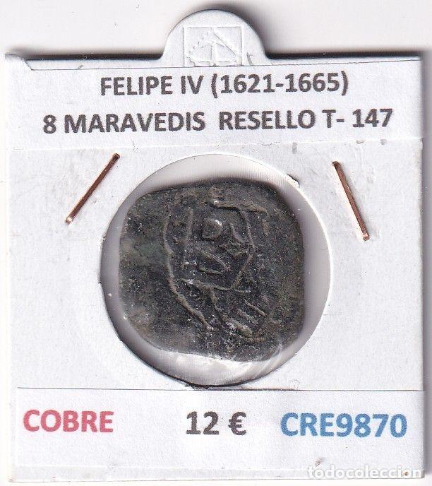 Monedas de Espa&ntilde;a: CRE9870 MONEDA ESPA&Ntilde;A FELIPE IV (1621-1665) 8 MARAVEDIS RESELLO TIPO 147 COBRE