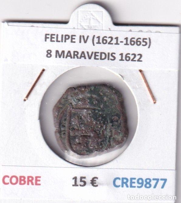 Monedas de Espa&ntilde;a: CRE9877 MONEDA ESPA&Ntilde;A FELIPE IV (1621-1665) 8 MARAVEDIS 1622 COBRE