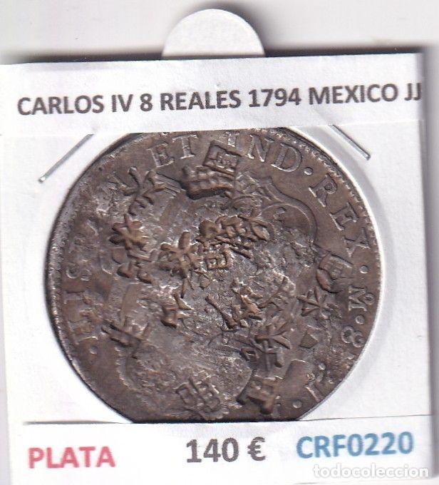 Monete da Spagna: CRF0220 MONEDA ESPA&Ntilde;A CARLOS IV 8 REALES 1794 MEXICO RESELLOS CHINO PLATA