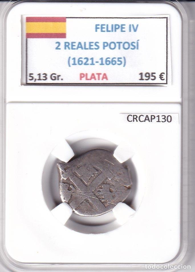 Monnaies d'Espagne: CRCAP130 MONEDA ESPA&Ntilde;A FELIPE IV 2 REALES POTOSI PLATA