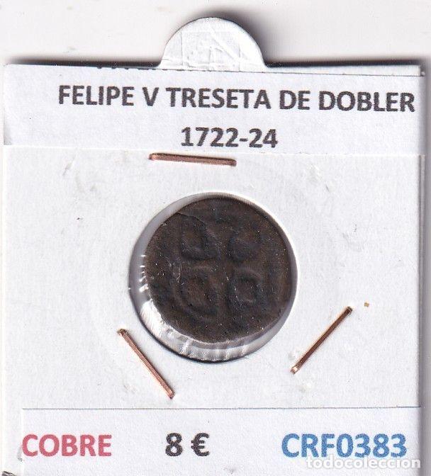 M&uuml;nzen von Spanien: CRF0383 MONEDA ESPA&Ntilde;A FELIPE V TRESETA DE DOBLER 1722-24 COBRE