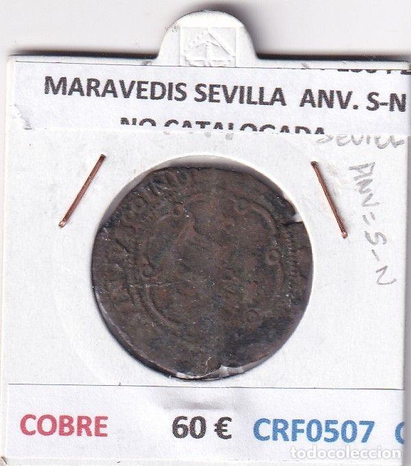 M&uuml;nzen von Spanien: CRF0507 MONEDA ESPA&Ntilde;A REYES CATOLICOS 1474-1504 2 MARAVEDIS SEVILLA COBRE ANV. S-N NO CATALOGADA
