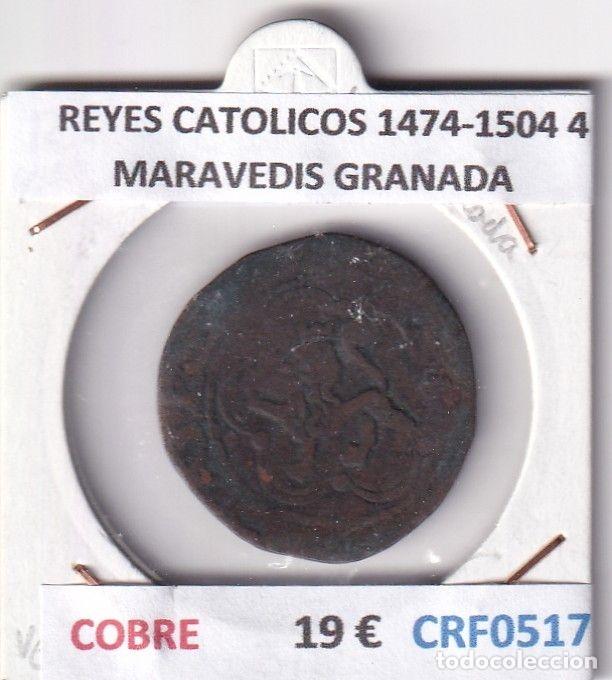 M&uuml;nzen von Spanien: CRF0517 MONEDA ESPA&Ntilde;A REYES CATOLICOS 1474-1504 4 MARAVEDIS GRANADA COBRE