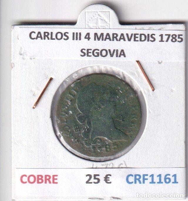 Coins of Spain: CRF1161 MONEDA ESPA&Ntilde;A CARLOS III 4 MARAVEDIS 1785 SEGOVIA COBRE