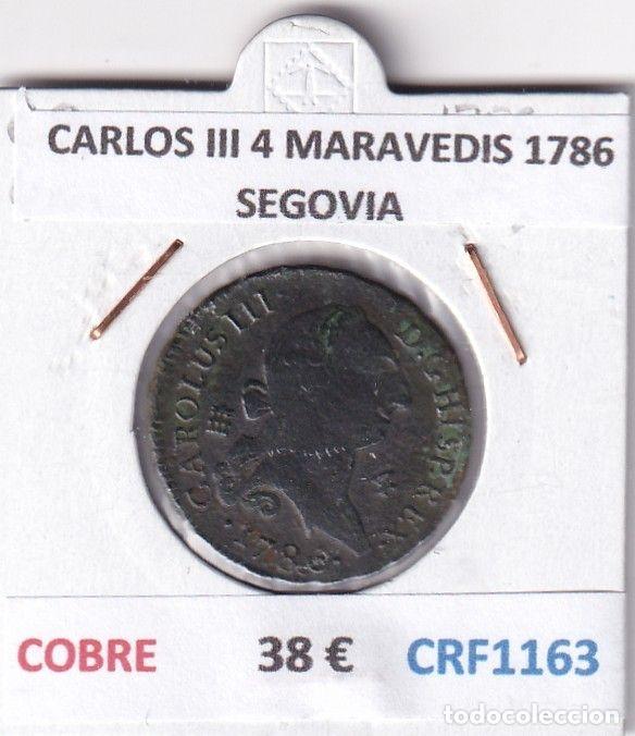 Coins of Spain: CRF1163 MONEDA ESPA&Ntilde;A CARLOS III 4 MARAVEDIS 1786 SEGOVIA COBRE