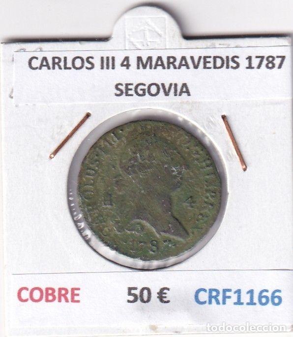 Coins of Spain: CRF1166 MONEDA ESPA&Ntilde;A CARLOS III 4 MARAVEDIS 1787 SEGOVIA COBRE