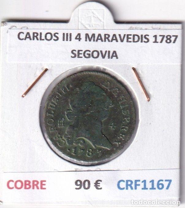 Coins of Spain: CRF1167 MONEDA ESPA&Ntilde;A CARLOS III 4 MARAVEDIS 1787 SEGOVIA COBRE