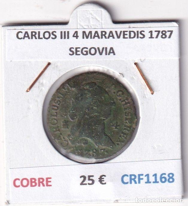 Coins of Spain: CRF1168 MONEDA ESPA&Ntilde;A CARLOS III 4 MARAVEDIS 1787 SEGOVIA COBRE
