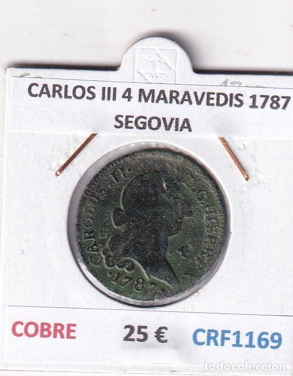 Coins of Spain: CRF1169 MONEDA ESPA&Ntilde;A CARLOS III 4 MARAVEDIS 1787 SEGOVIA COBRE