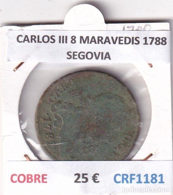 Moedas de Espanha: CRF1181 MONEDA ESPA&Ntilde;A CARLOS III 8 MARAVEDIS 1788 SEGOVIA COBRE