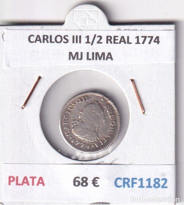 Moedas de Espanha: CRF1182 MONEDA ESPA&Ntilde;A CARLOS III 1/2 REAL 1774 MJ LIMA PLATA