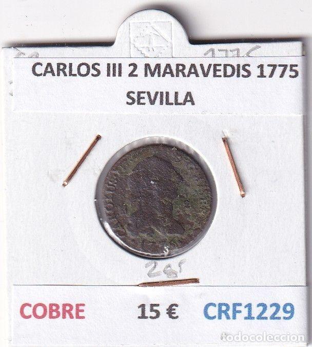 Monedas de Espa&ntilde;a: CRF1229 MONEDA ESPA&Ntilde;A CARLOS III 2 MARAVEDIS 1775 SEVILLA COBRE
