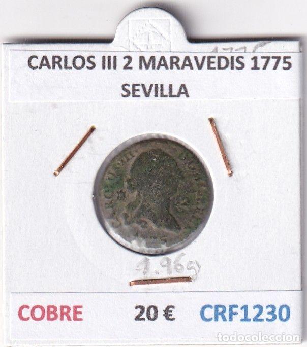 Monedas de Espa&ntilde;a: CRF1230 MONEDA ESPA&Ntilde;A CARLOS III 2 MARAVEDIS 1775 SEVILLA COBRE