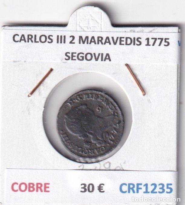 Monedas de Espa&ntilde;a: CRF1235 MONEDA ESPA&Ntilde;A CARLOS III 2 MARAVEDIS 1775 SEGOVIA COBRE
