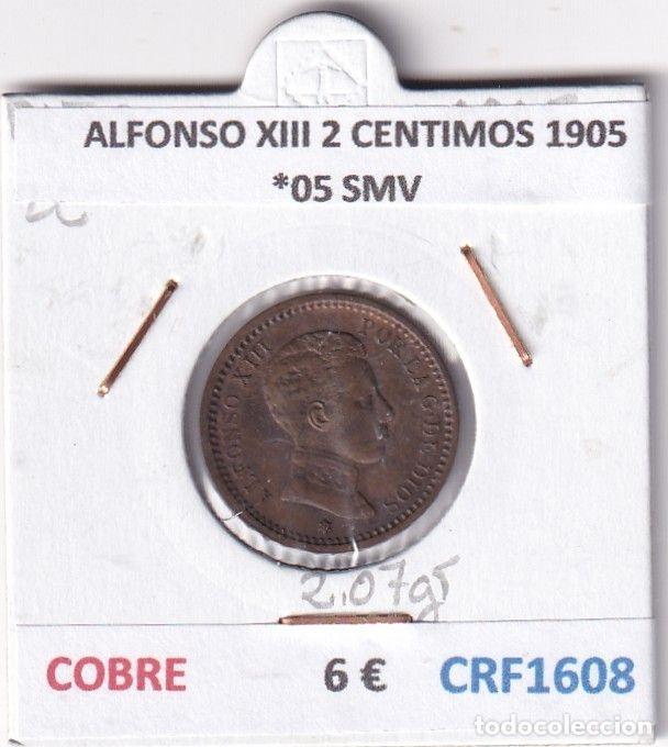 M&uuml;nzen von Spanien: CRF1608 MONEDA ESPA&Ntilde;A ALFONSO XIII 2 CENTIMOS 1905 *05 SMV COBRE