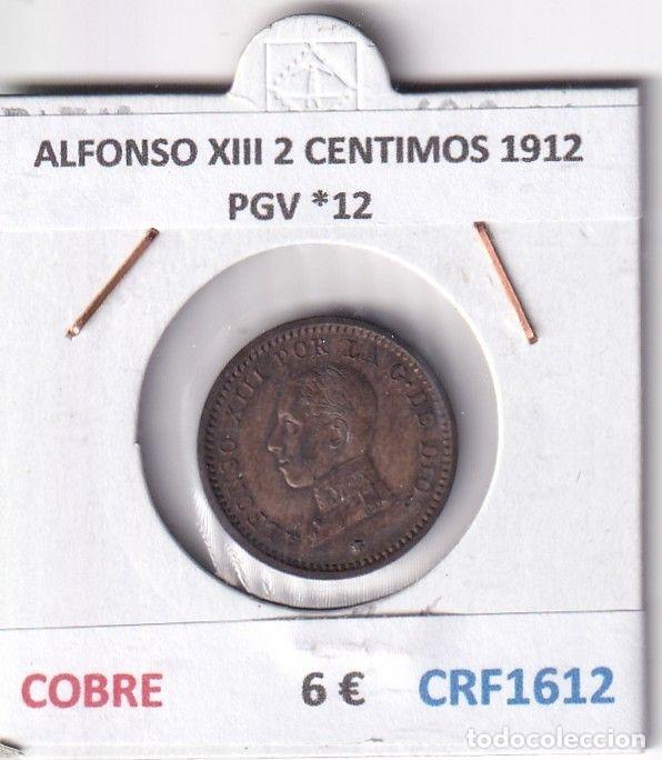 Moedas de Espanha: CRF1612 MONEDA ESPA&Ntilde;A ALFONSO XIII 2 CENTIMOS 1912 PGV *12 COBRE