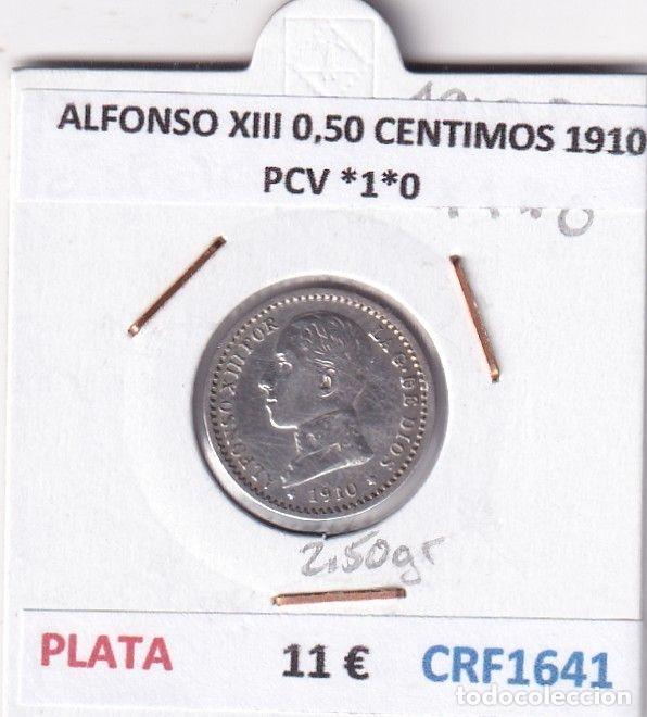 M&uuml;nzen von Spanien: CRF1641 MONEDA ESPA&Ntilde;A ALFONSO XIII 0,50 CENTIMOS 1910 PCV *1*0 PLATA