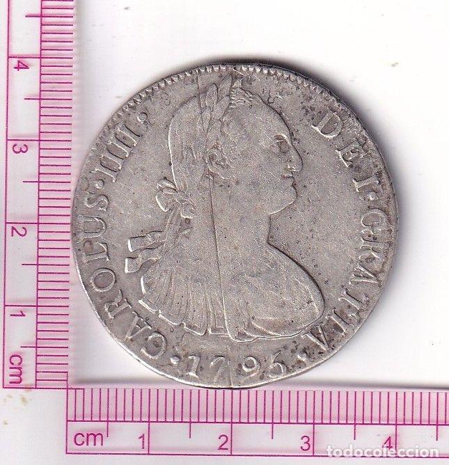 M&uuml;nzen von Spanien: CRBAN841 MONEDA ESPA&Ntilde;A CARLOS IV 8 REALES LIMA IJ 1795 PLATA