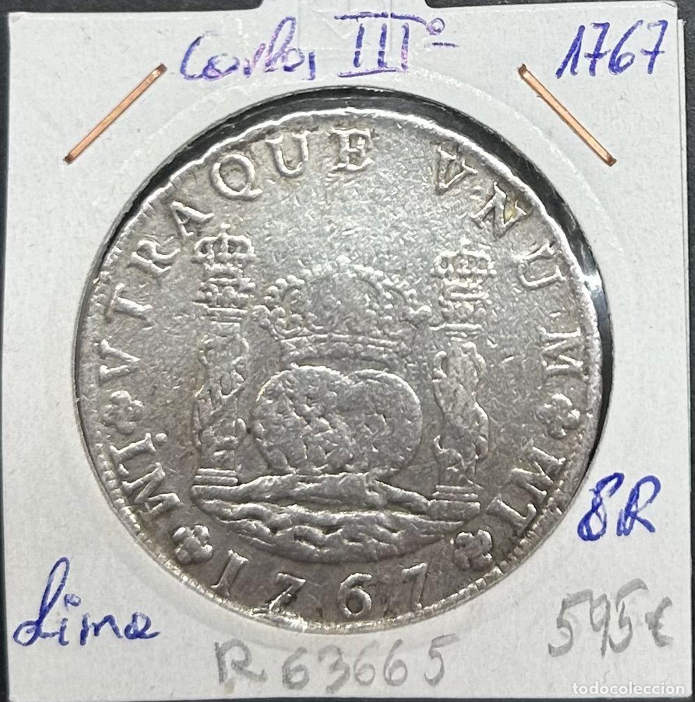 M&uuml;nzen von Spanien: CRBAN997 MONEDA ESPA&Ntilde;A CARLOS III 8 REALES 1767 LIMA PLATA