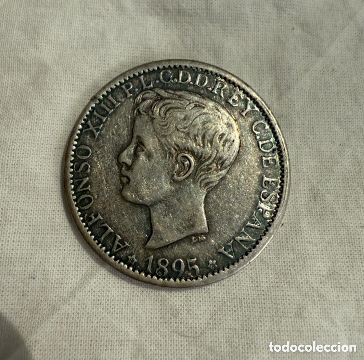 Monedas de Espa&ntilde;a: Reproducci&oacute;n 1 Peso Puerto Rico 1895 &ndash; Alfonso XIII &ndash; Metal con Presencia de Plata