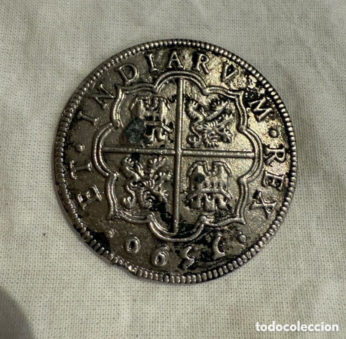 Monedas de Espa&ntilde;a: Reproducci&oacute;n 8 Reales Felipe IV &ndash; Tipo Espa&ntilde;ol Siglo XVII &ndash; Metal con Presencia de Plata