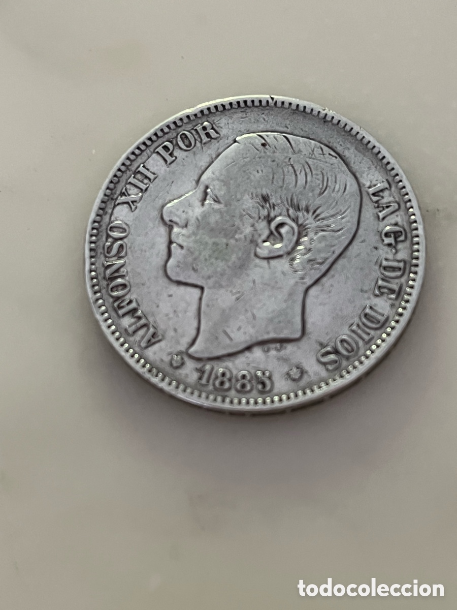 Monedas de Espa&ntilde;a: 5 pesetas de plata. 1885. Alfonso XII.