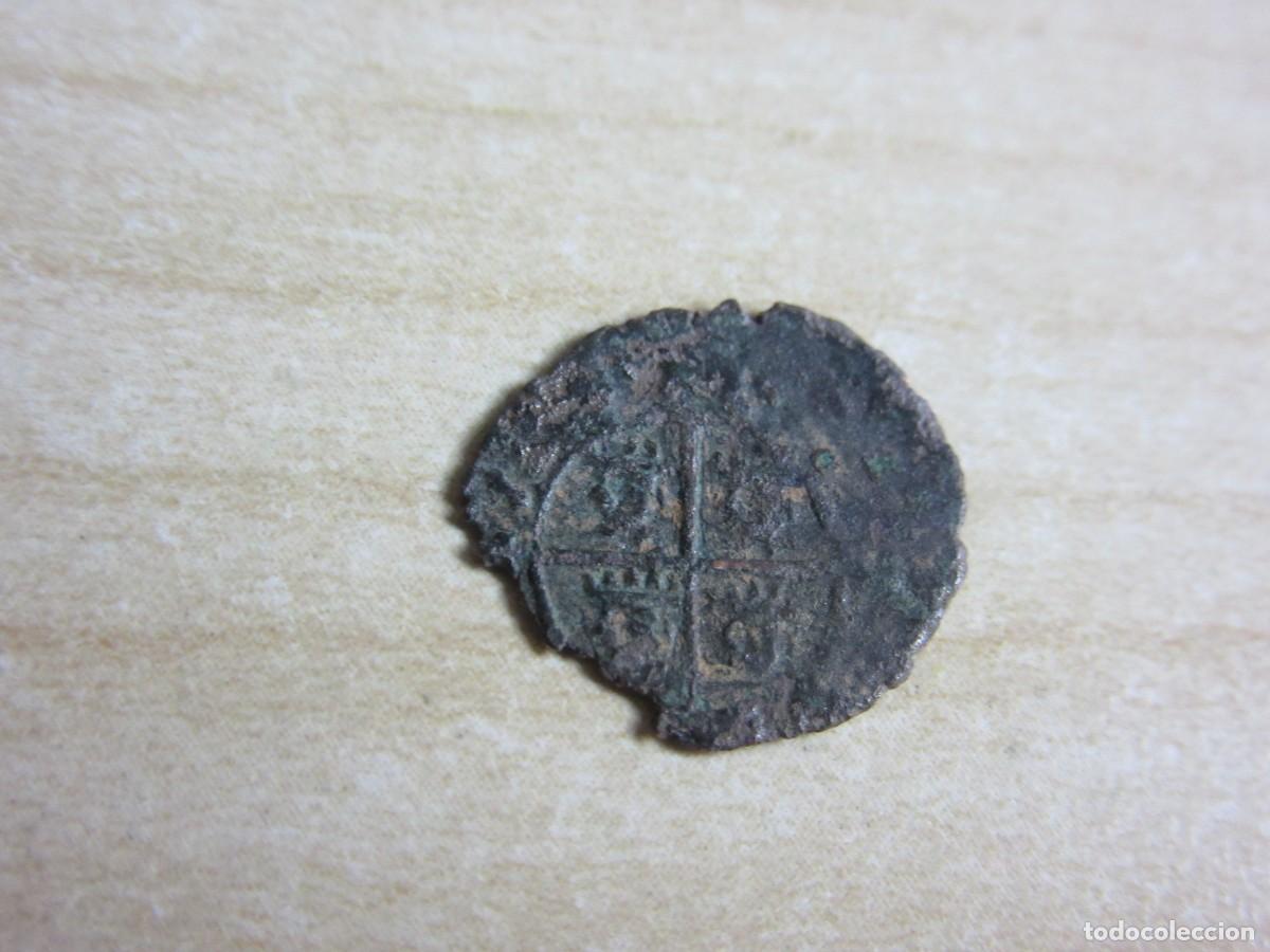 Monete da Spagna: Dinero emitido por Felipe V en Zaragoza en 1710 Reverso 4 reyes