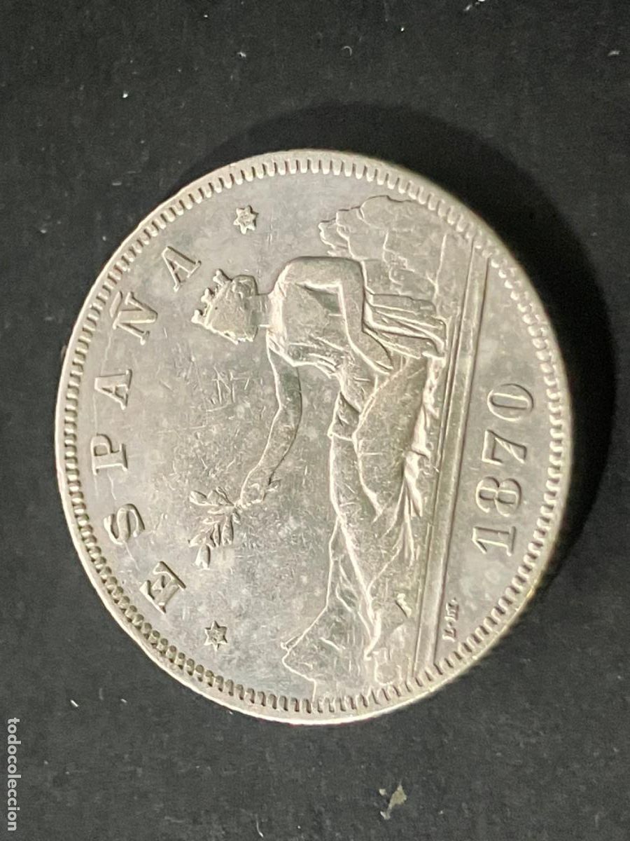 Monedas de Espa&ntilde;a: Moneda plata Espa&ntilde;a 1870 74 Gobierno Provisional - 2 pesetas - buen estado