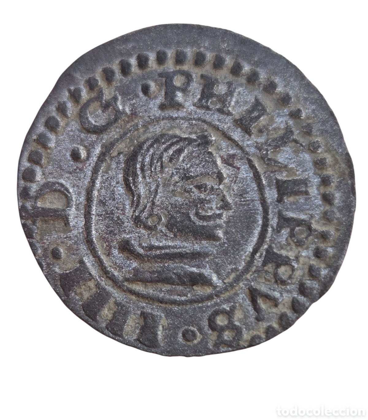 Monedas de Espa&ntilde;a: 8 Maravedis Felipe IIII 1661 Sevilla , plateado original
