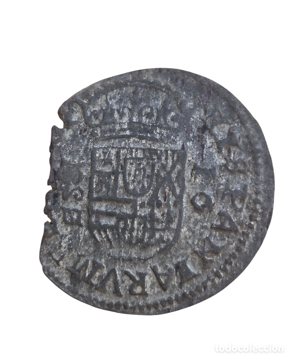 Monedas de Espa&ntilde;a: 16 Maravedis Felipe IIII Granada , restos de plateado original