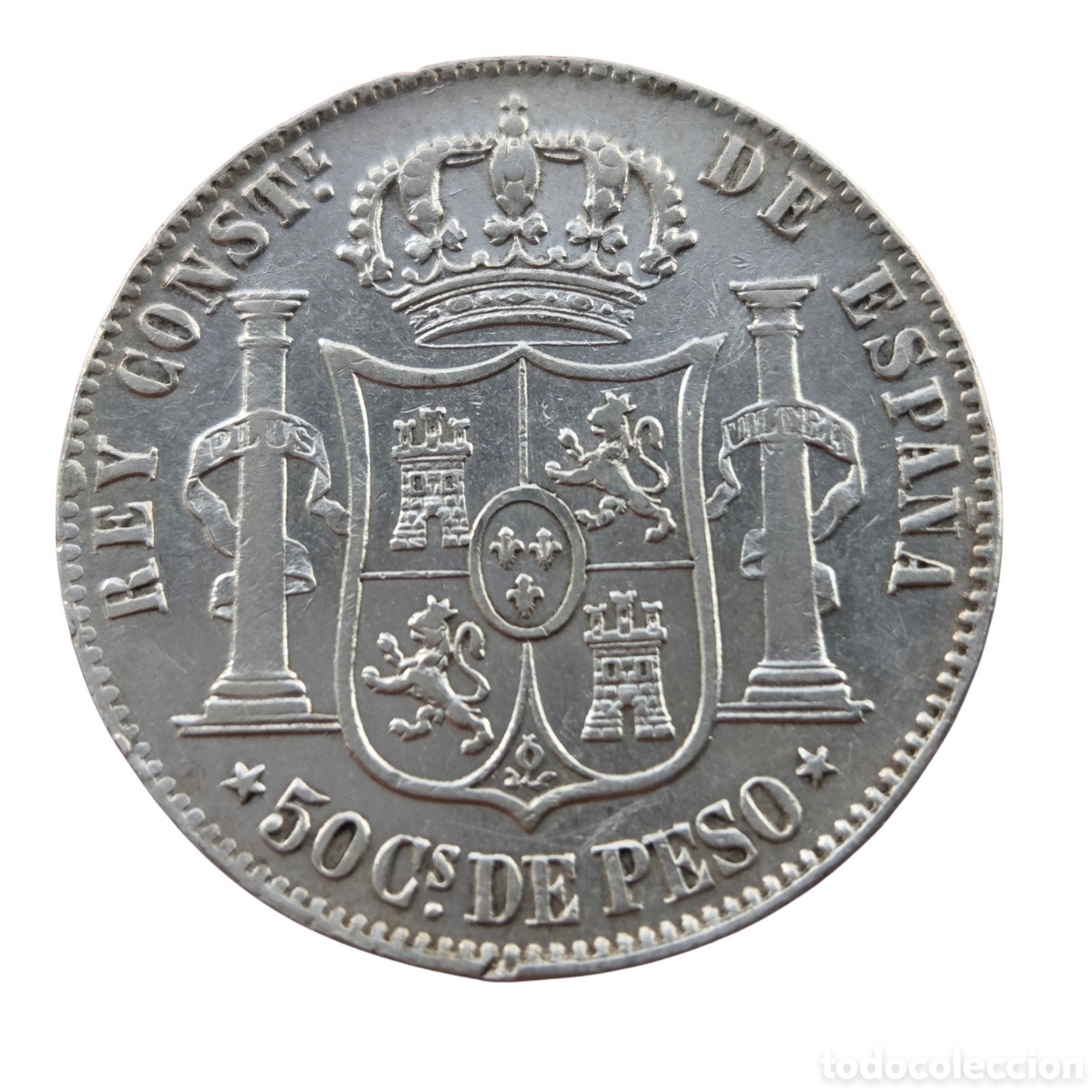 Monedas de Espa&ntilde;a: Bonitos 50 c&eacute;ntimos de Peso , Alfonso XII 1885 Plata
