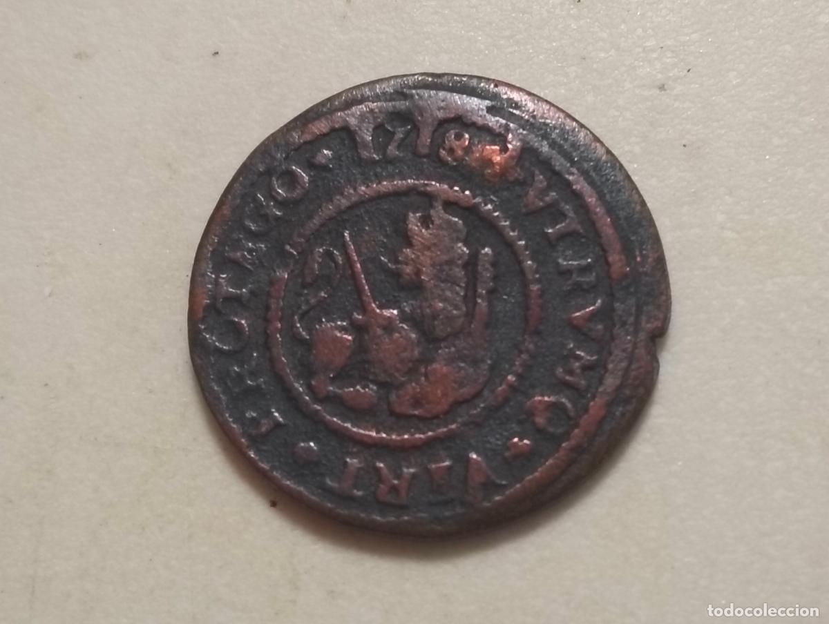 Coins of Spain: MONEDA 2 MARAVEDIS CECA BARCELONA, FELIPE V, A&Ntilde;O 1718, COBRE