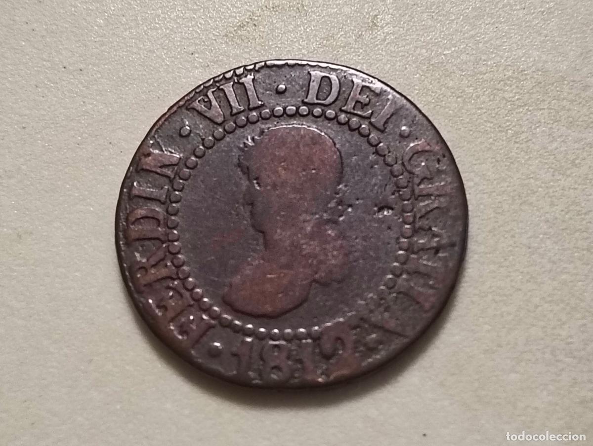 Coins of Spain: MONEDA 12 DINEROS REINO DE MALLORCA, FERNANDO VII, A&Ntilde;O 1812, COBRE