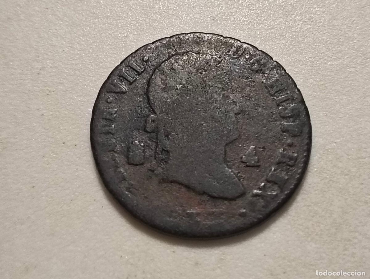 Monedas de Espa&ntilde;a: MONEDA 4 MARAVEDIS CECA SEGOVIA, FERNANDO VII, COBRE
