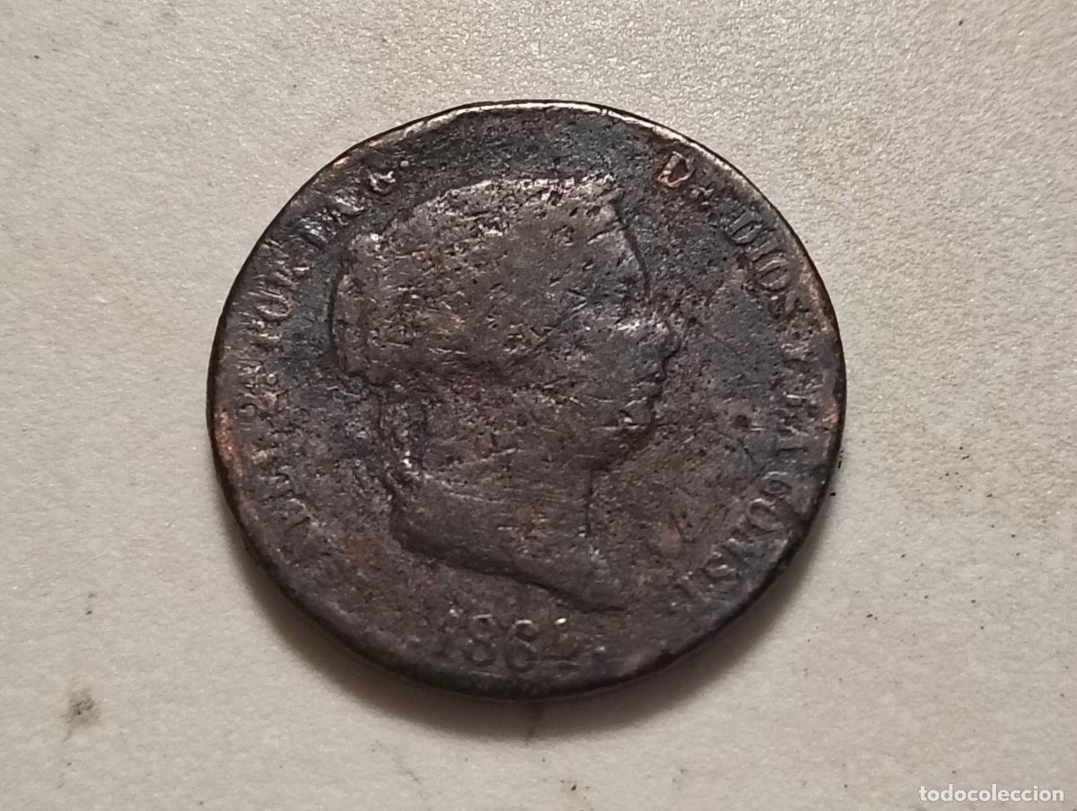 Monedas de Espa&ntilde;a: MONEDA 8 MARAVEDIS, ISABEL II, A&Ntilde;O 1864, CECA SEGOVIA, COBRE