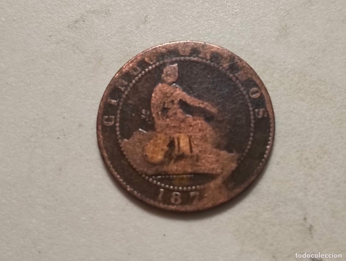 Monedas de Espa&ntilde;a: MONEDA DE CINCO CENTIMOS, A&Ntilde;O 1870, GOBIERNO PROVISIONAL, COBRE