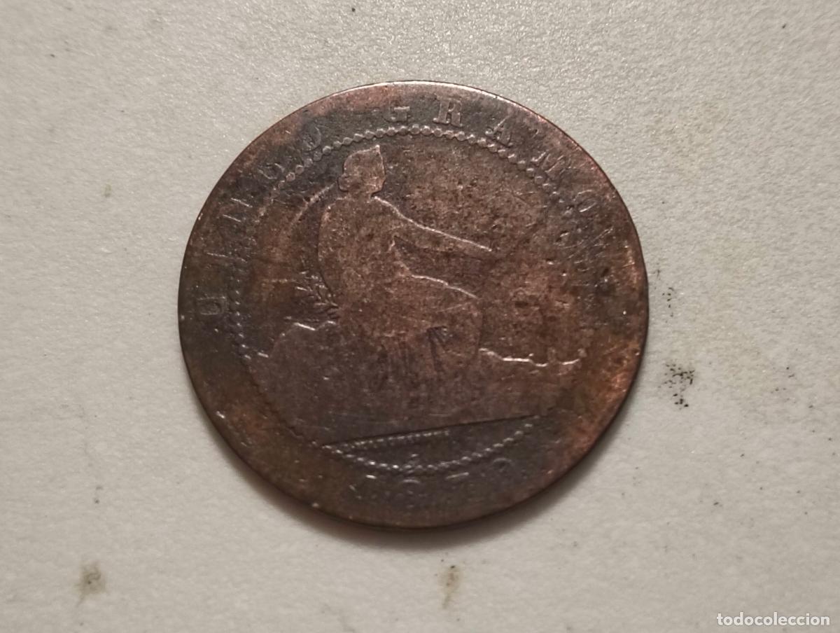 Monedas de Espa&ntilde;a: MONEDA DE CINCO CENTIMOS, A&Ntilde;O 1870, GOBIERNO PROVISIONAL, COBRE