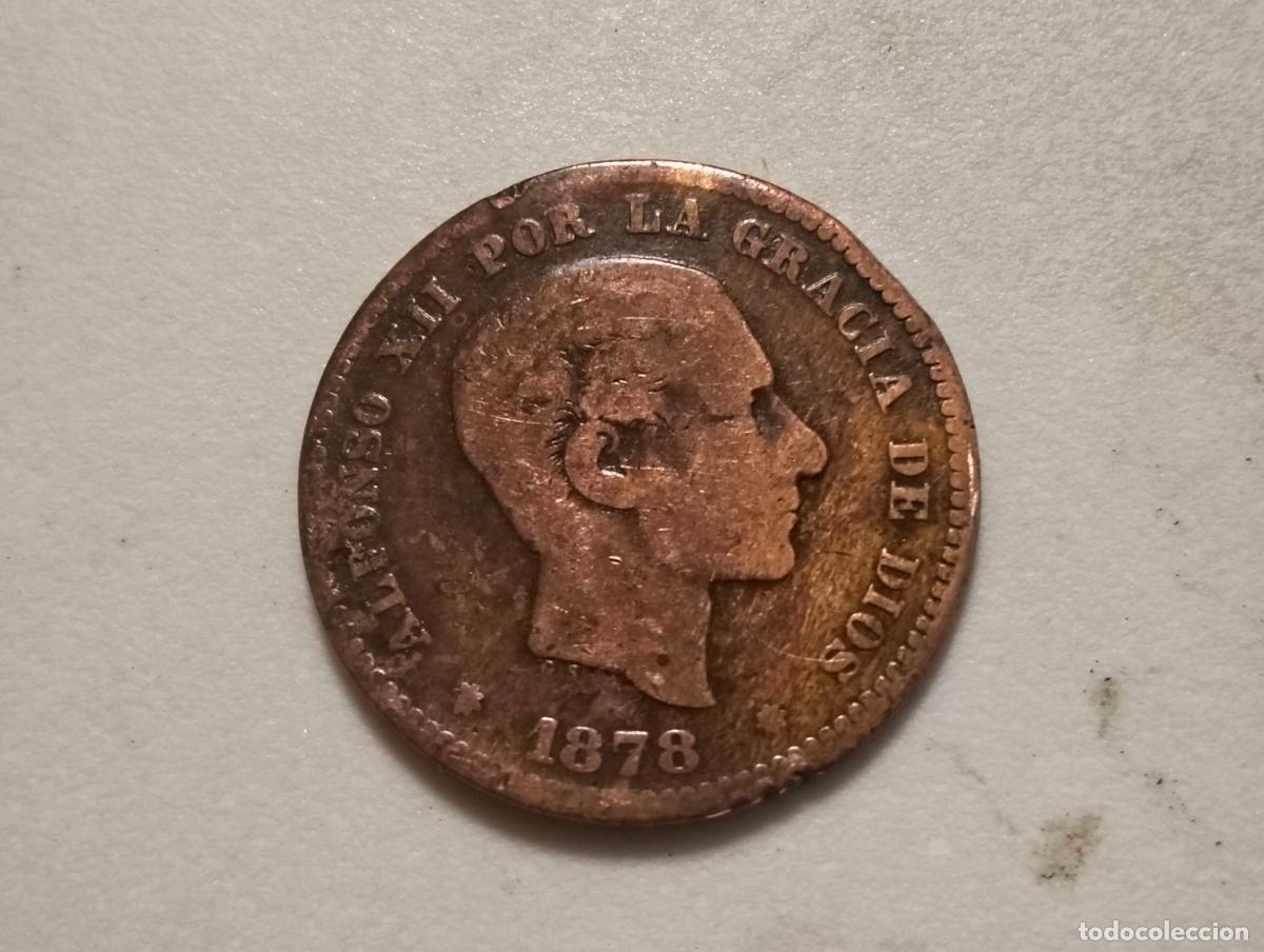 Monedas de Espa&ntilde;a: MONEDA DE CINCO CENTIMOS, A&Ntilde;O 1878, ALFONSO XII, COBRE